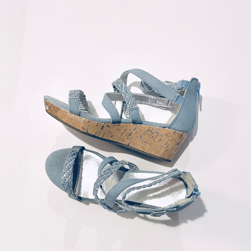 Justice girls wedge strappy sandal size 3